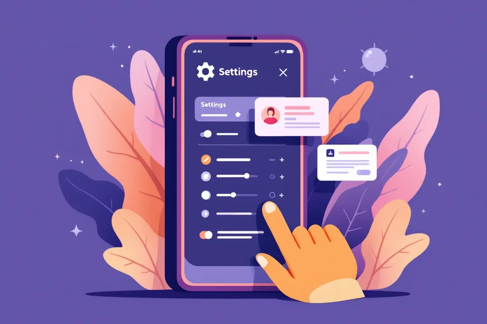 Illustratie: telefoon met bedrijfsinstellingen